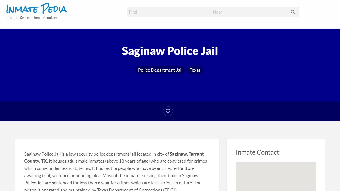 Saginaw Police Jail – Inmate Pedia – Inmate Search ...